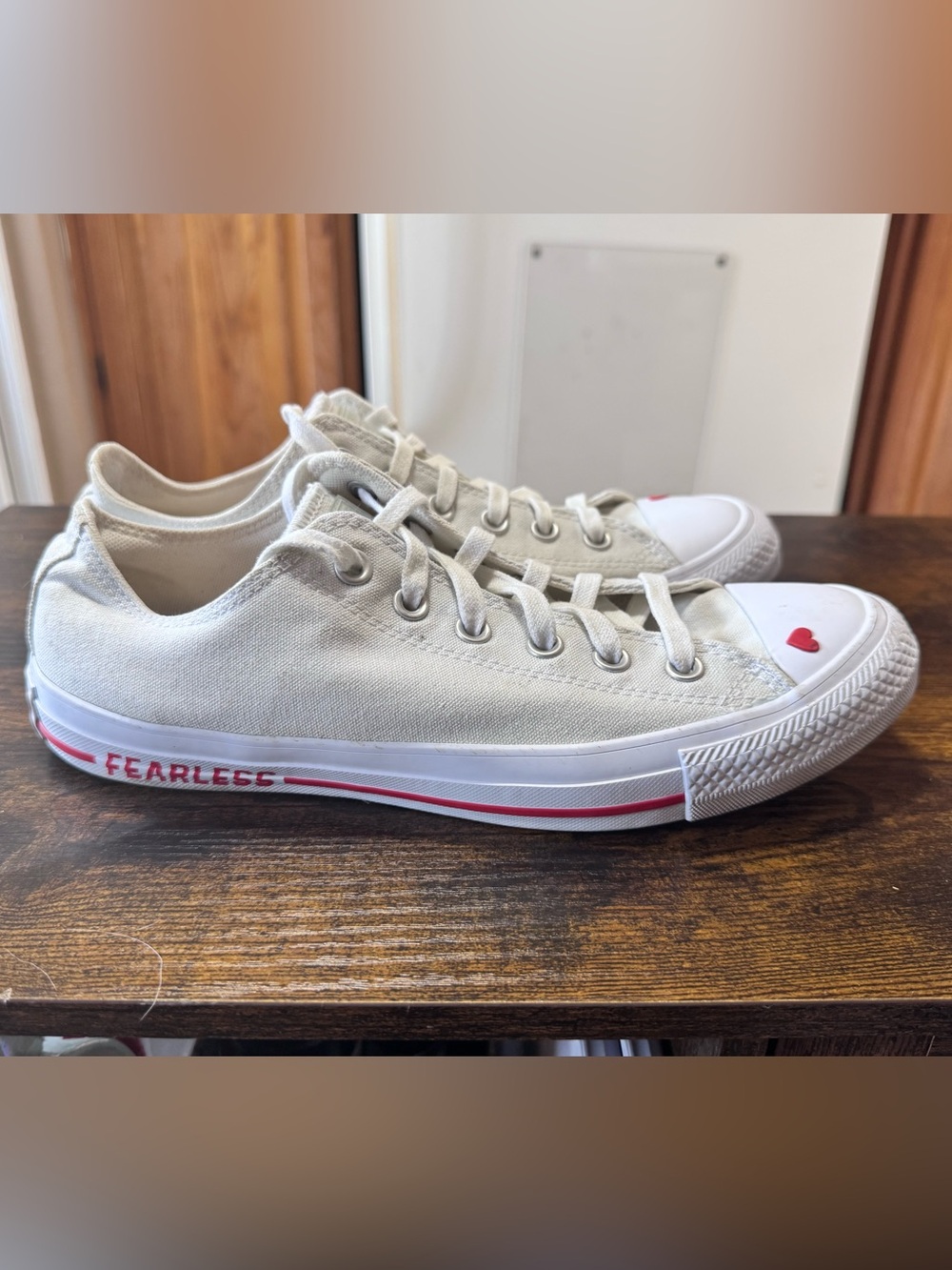 Converse Chuck Taylor All Star Low "Love Fearlessly" Sneakers White Size 10